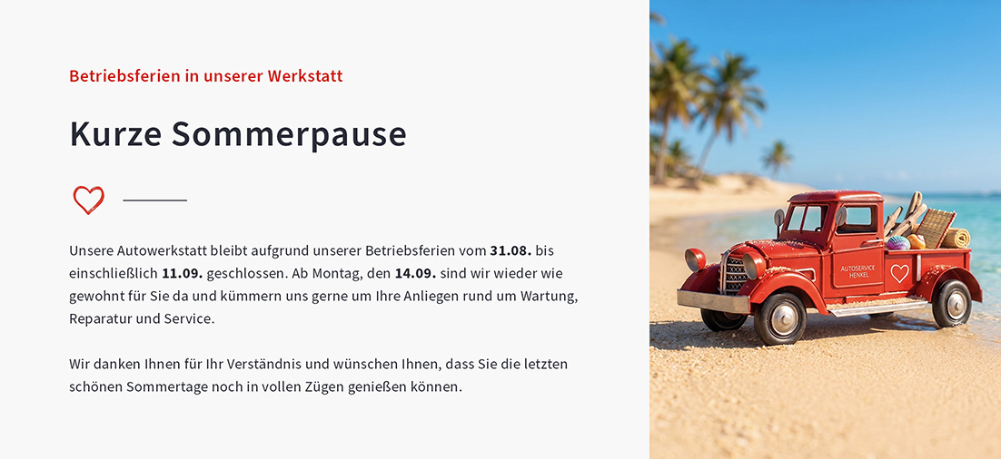 Urlaubshinweis